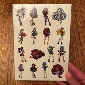 Vintage MONSTER HIGH Temporary Tattoos, 8 sheets